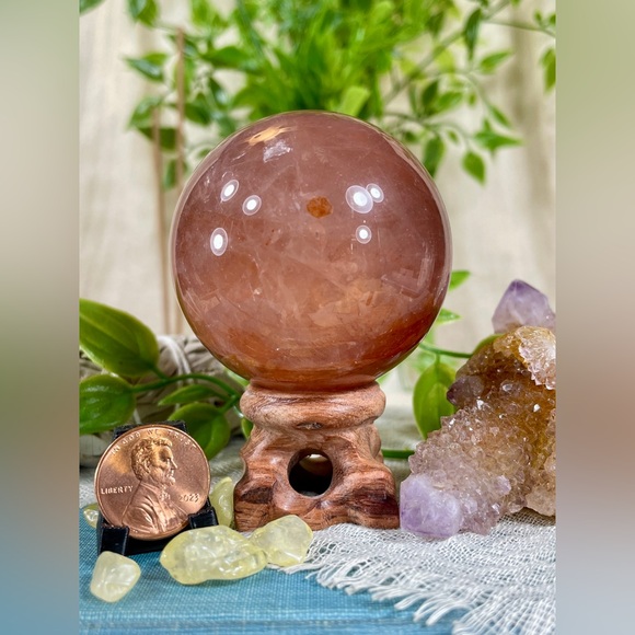 1658 Hematoid Fire Quartz Crystal Sphere - Picture 14 of 14